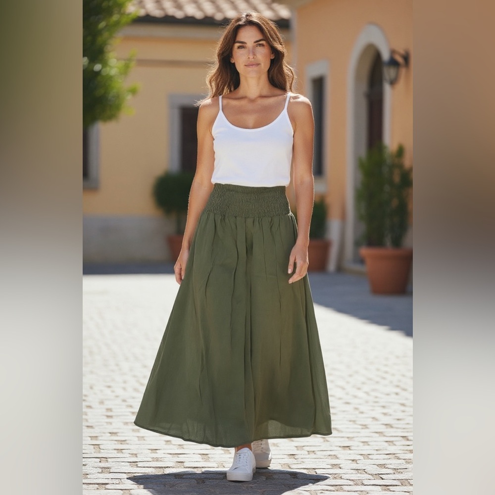 Chic Olive A-Line Skirt